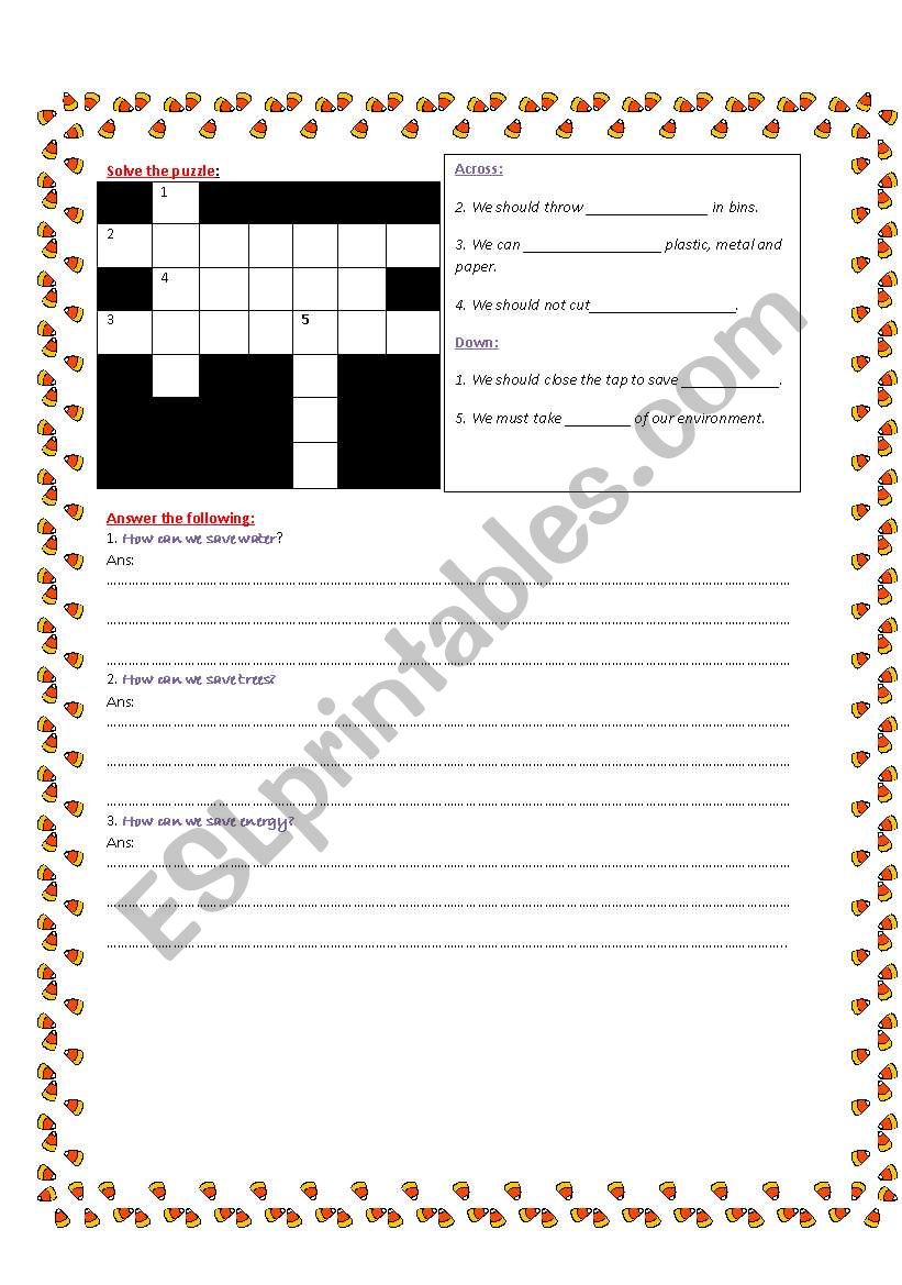 Environment 2 worksheet