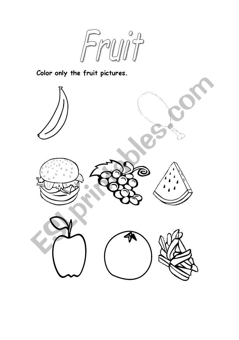 Fruit worksheet