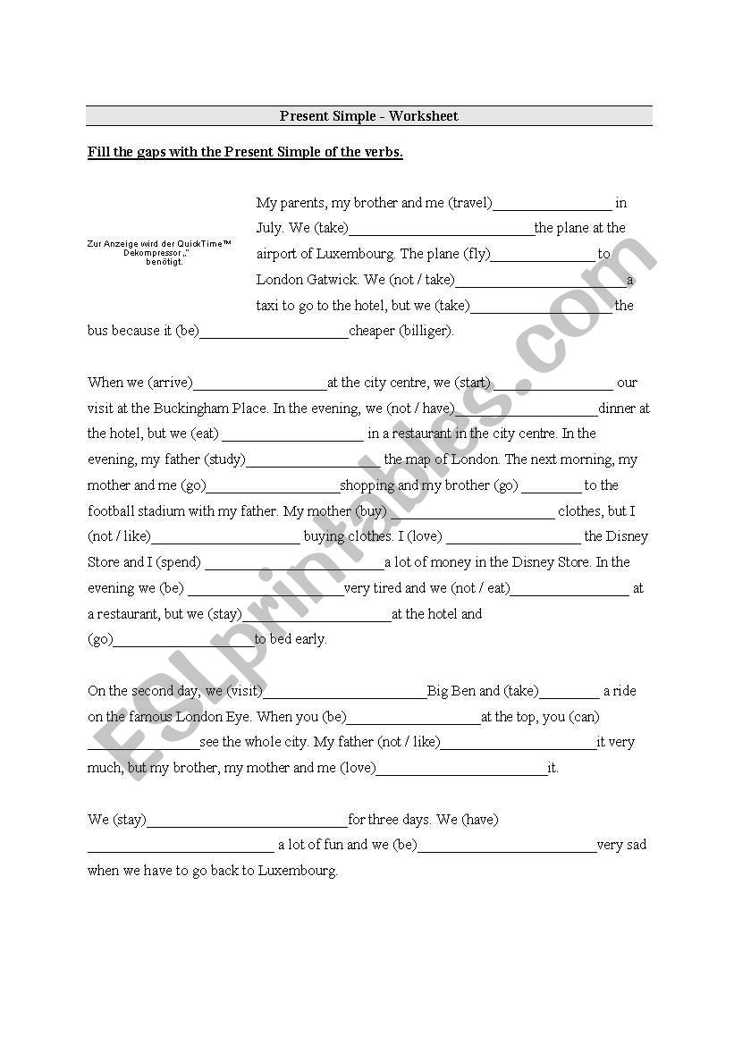 Present Simple worksheet