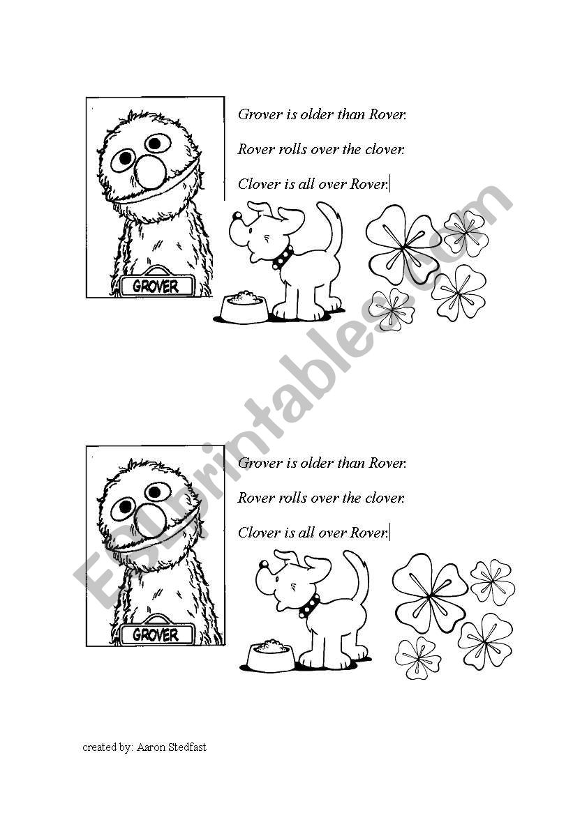 Grover & Rover - /l/ /r/  worksheet