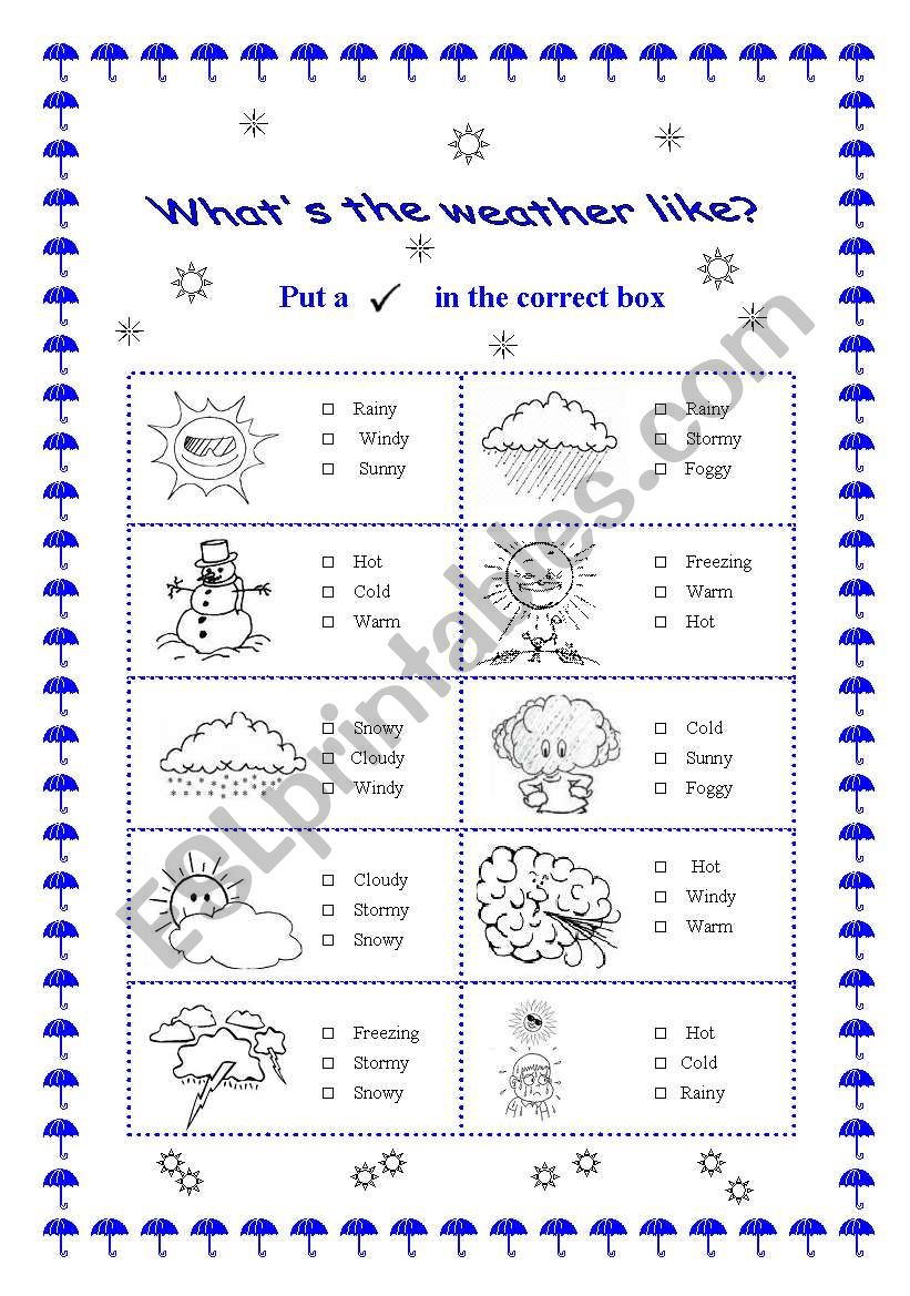 Whats the weather like? worksheet