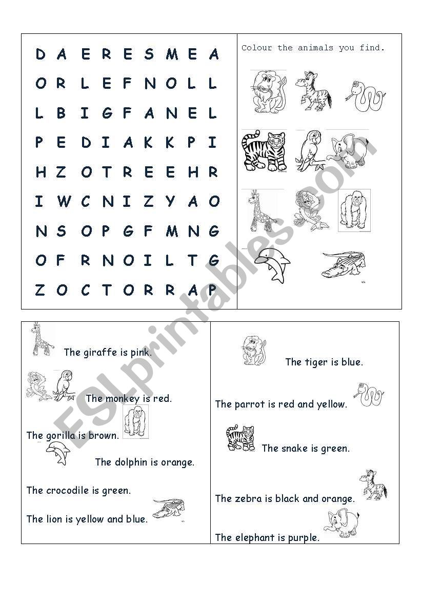 Wild animals worksheet