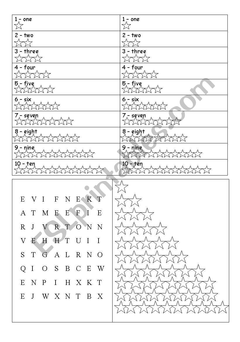 Numbers 1-10 worksheet