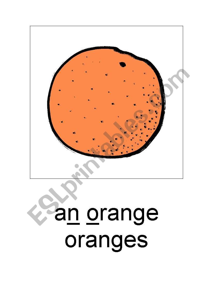 A4 an orange/ oranges worksheet