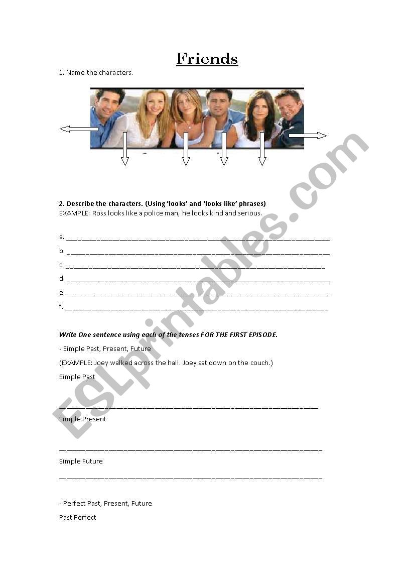 FRIENDS worksheet