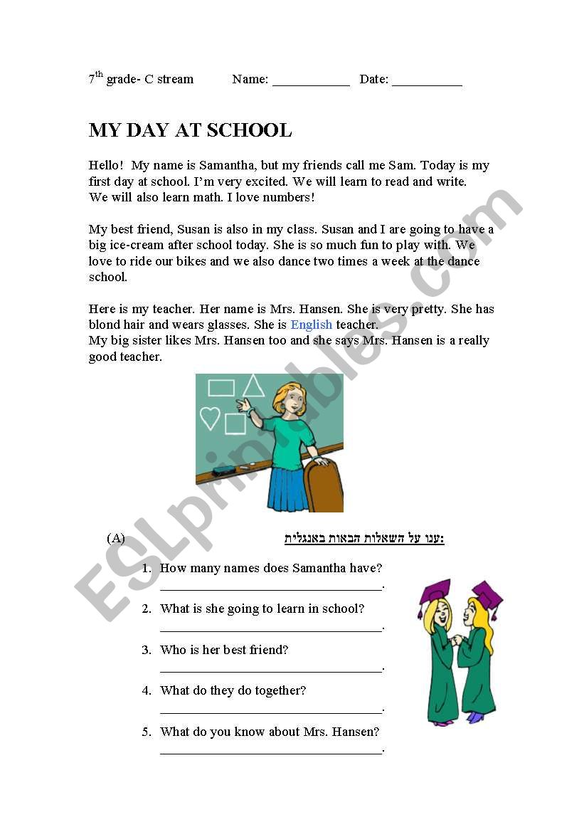 a reading task for beginners  worksheet