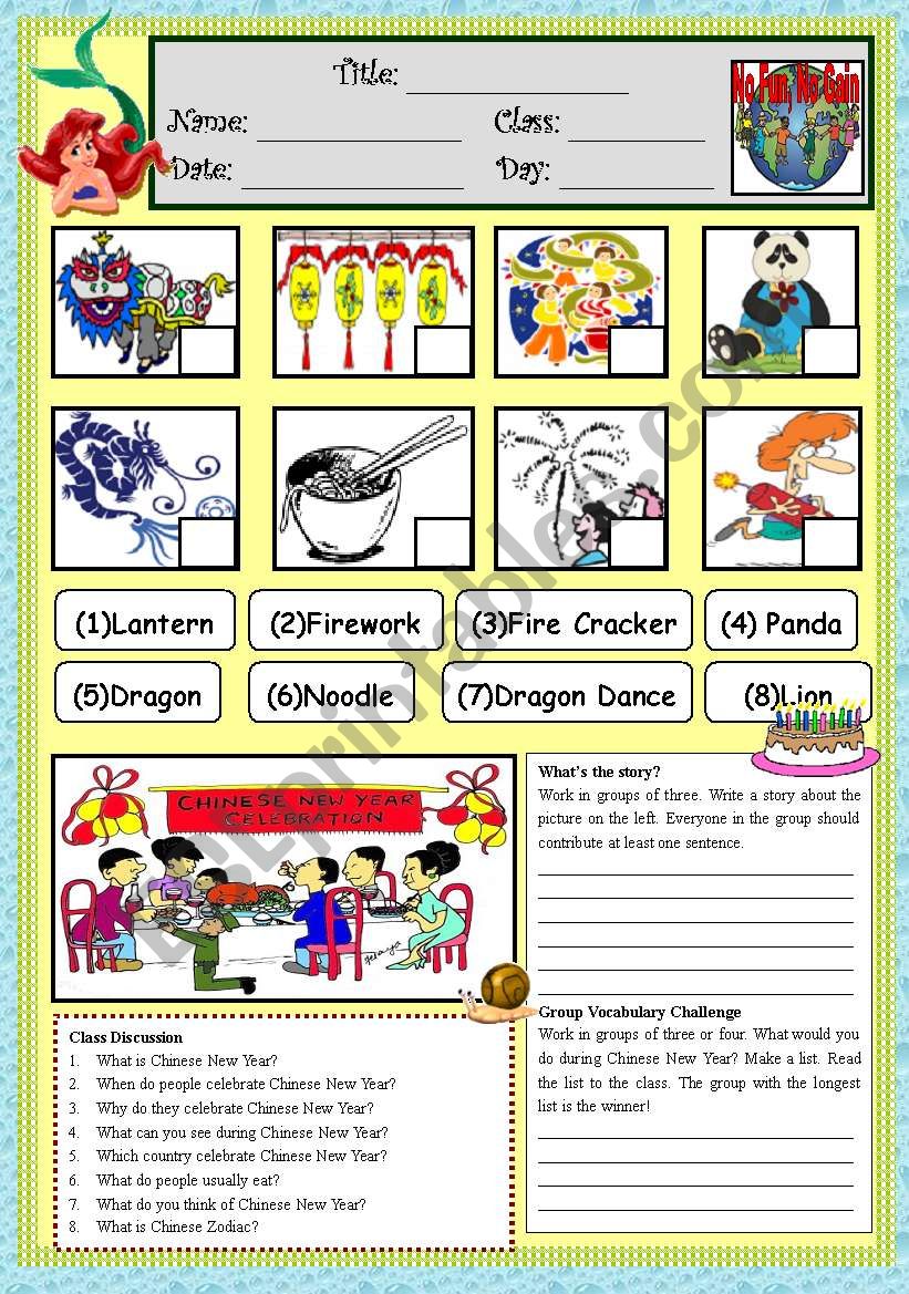 Chinese New Year WS worksheet