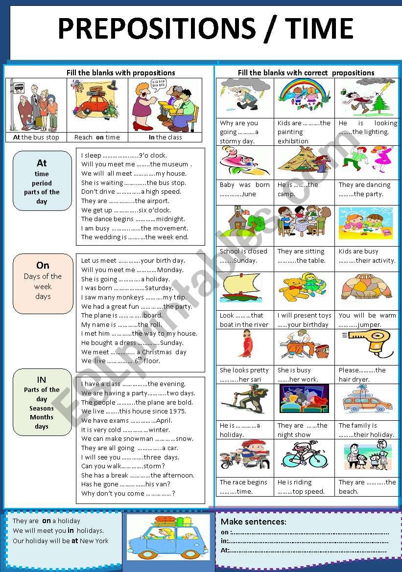 PREPOSITIONS / TIME worksheet