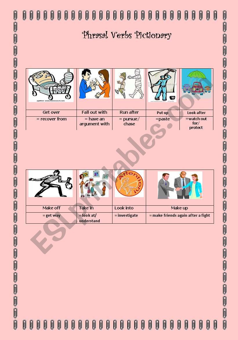 Phrasal Verbs Pictionary (2/2)
