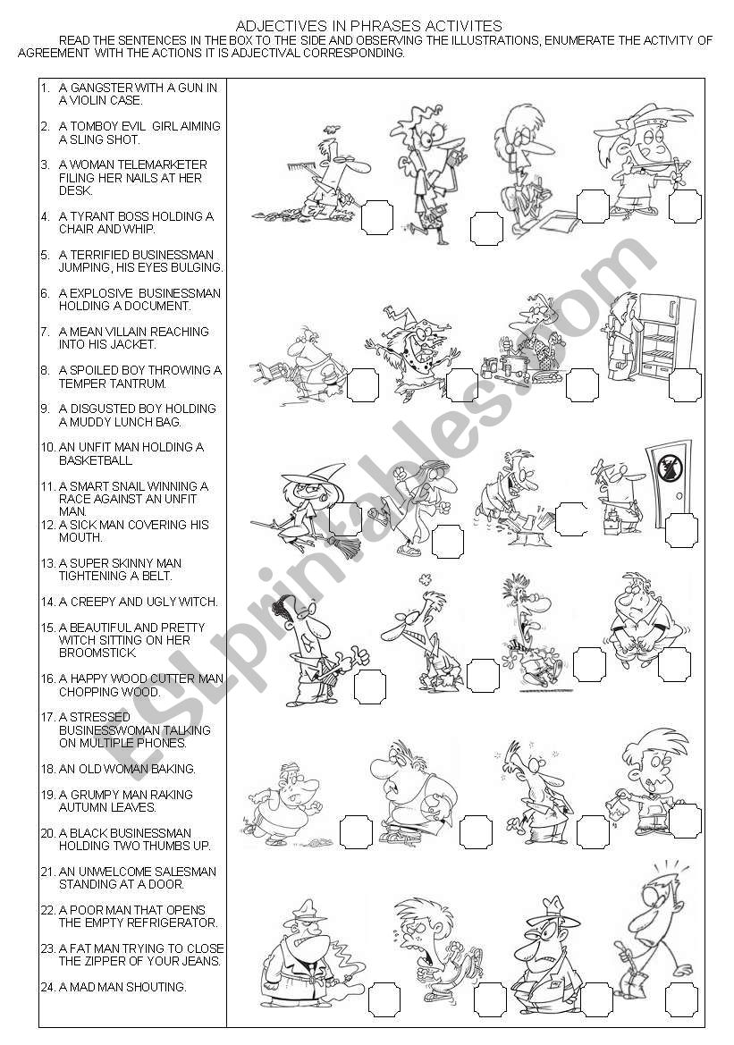 ADJECTIVES IN PHRASES ACTIVITIES II + KEY ANSWER