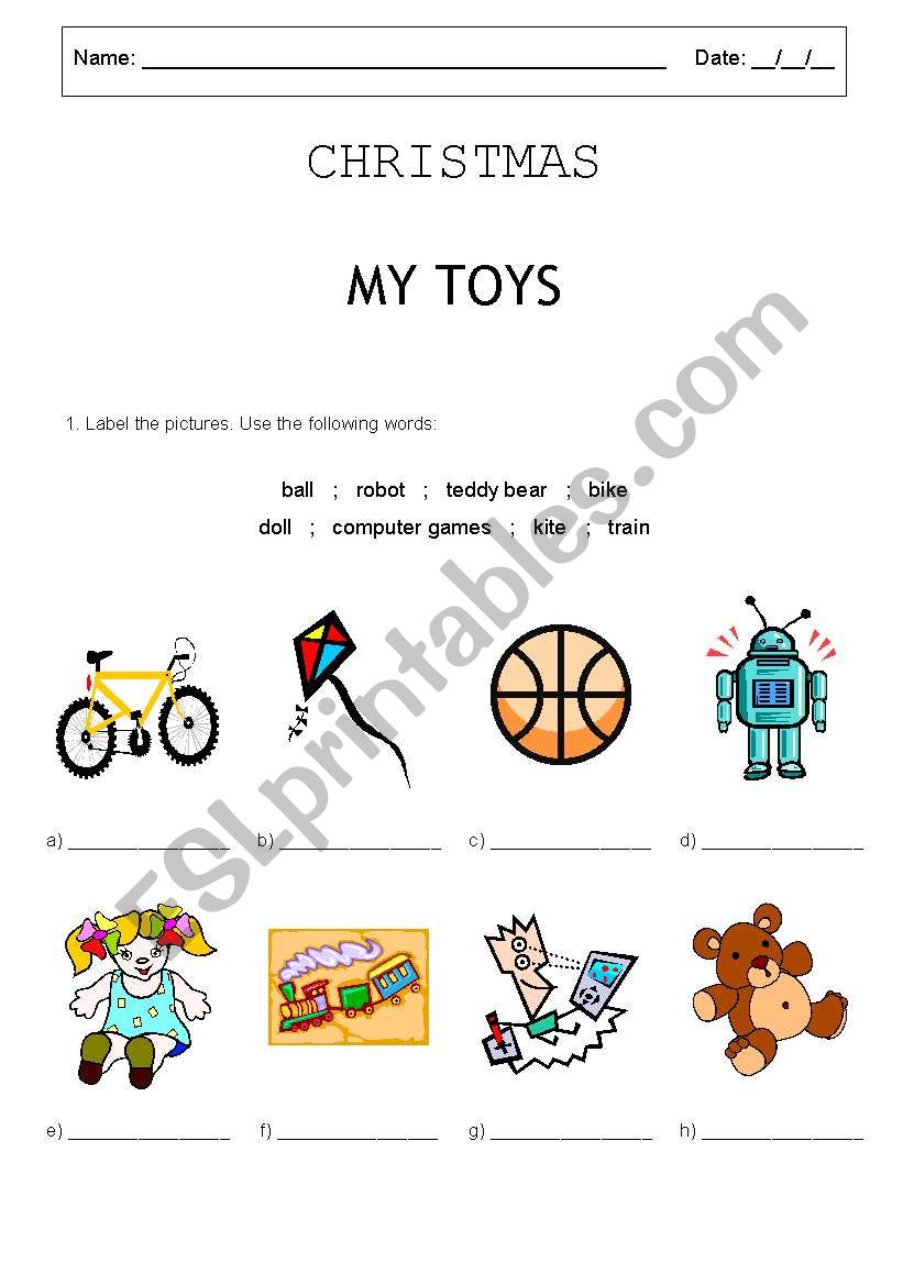 Christmas - My Toys worksheet
