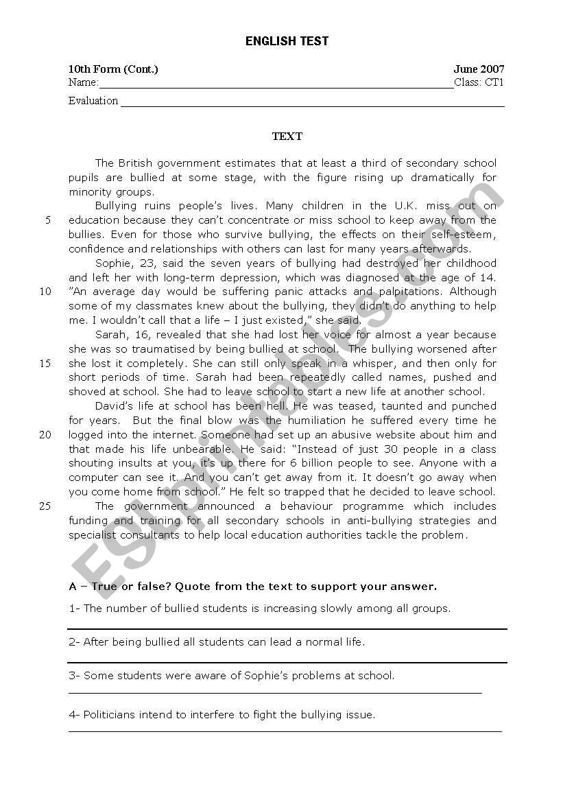 Young people worksheet