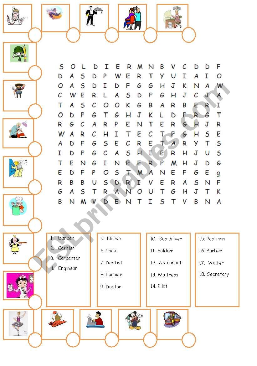 jobs word search with pictures