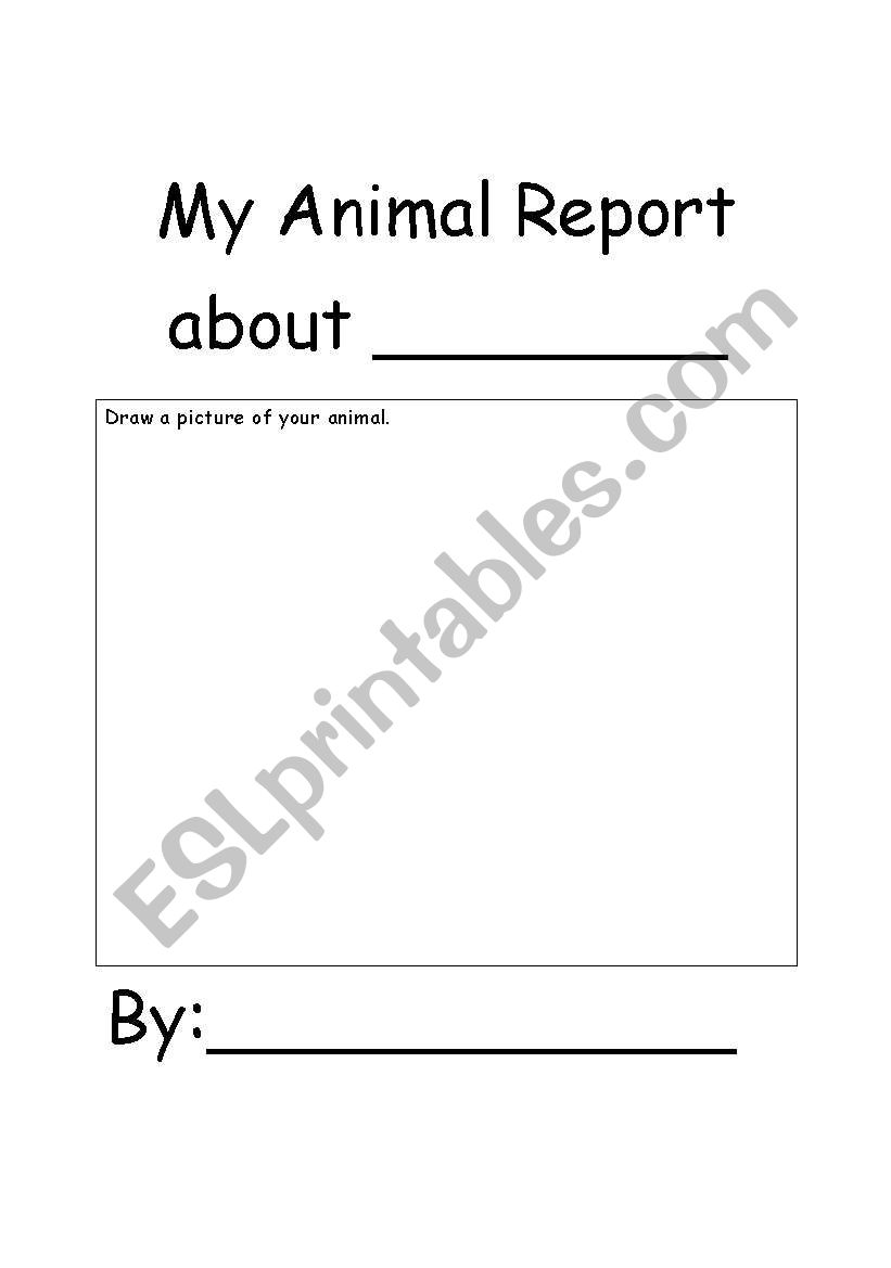 Animal Book Report worksheet