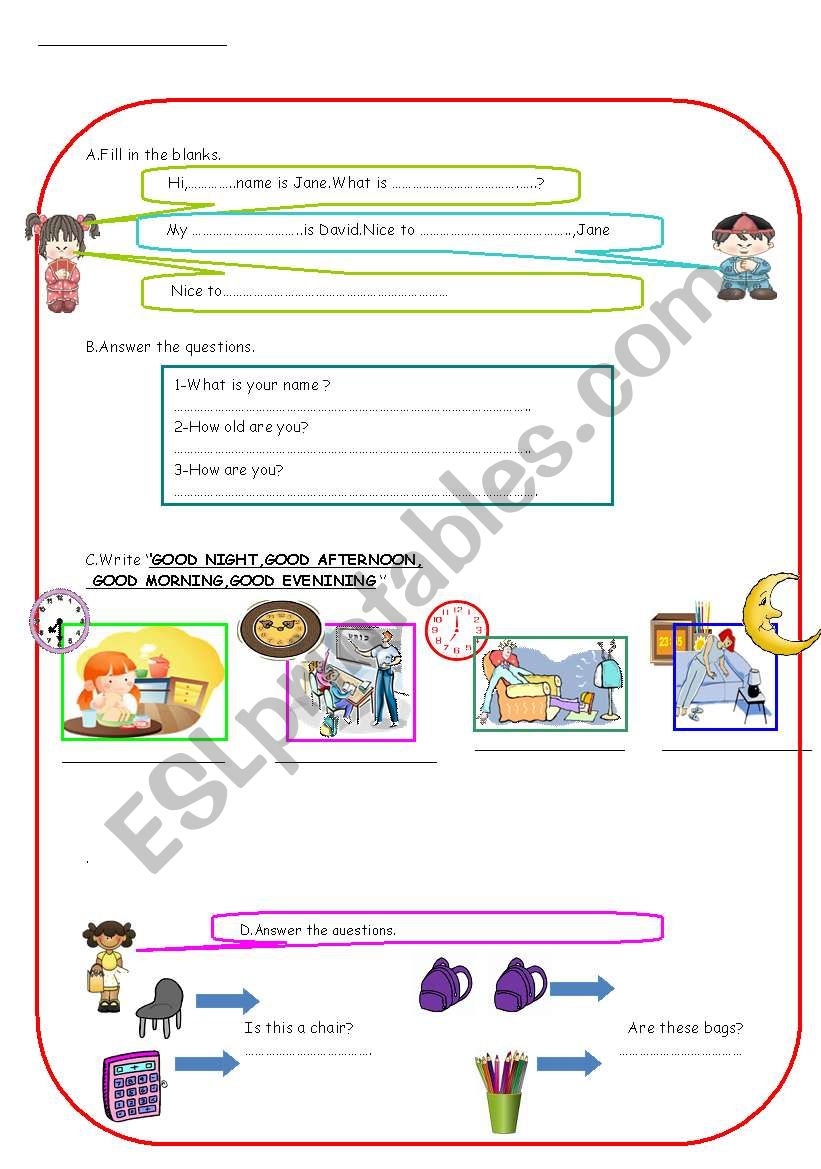 mixed exam for the 4th class worksheet