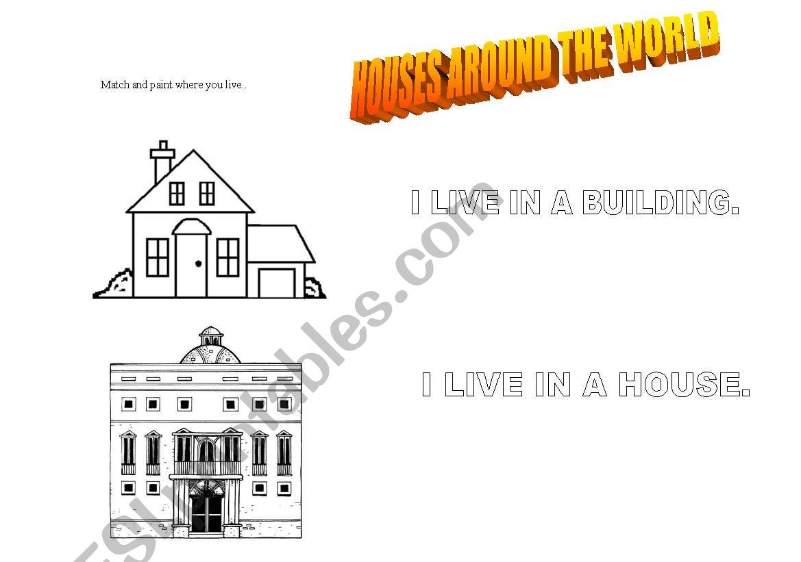 Types of houses worksheet