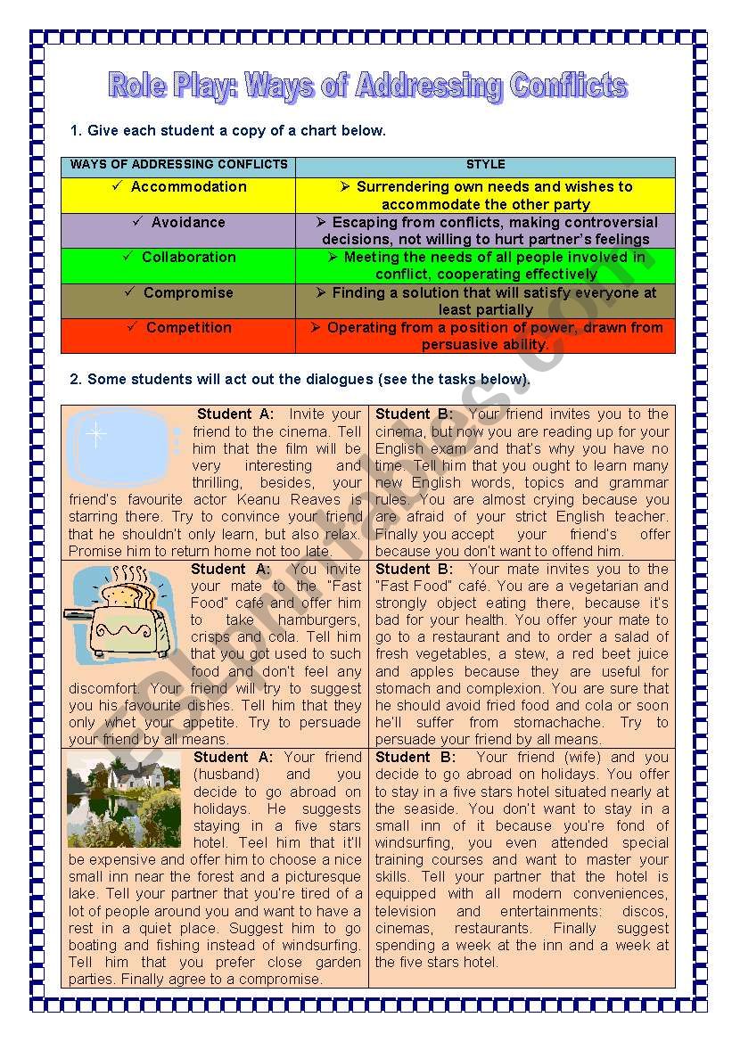 Role Play: Ways of Addressing Conflicts