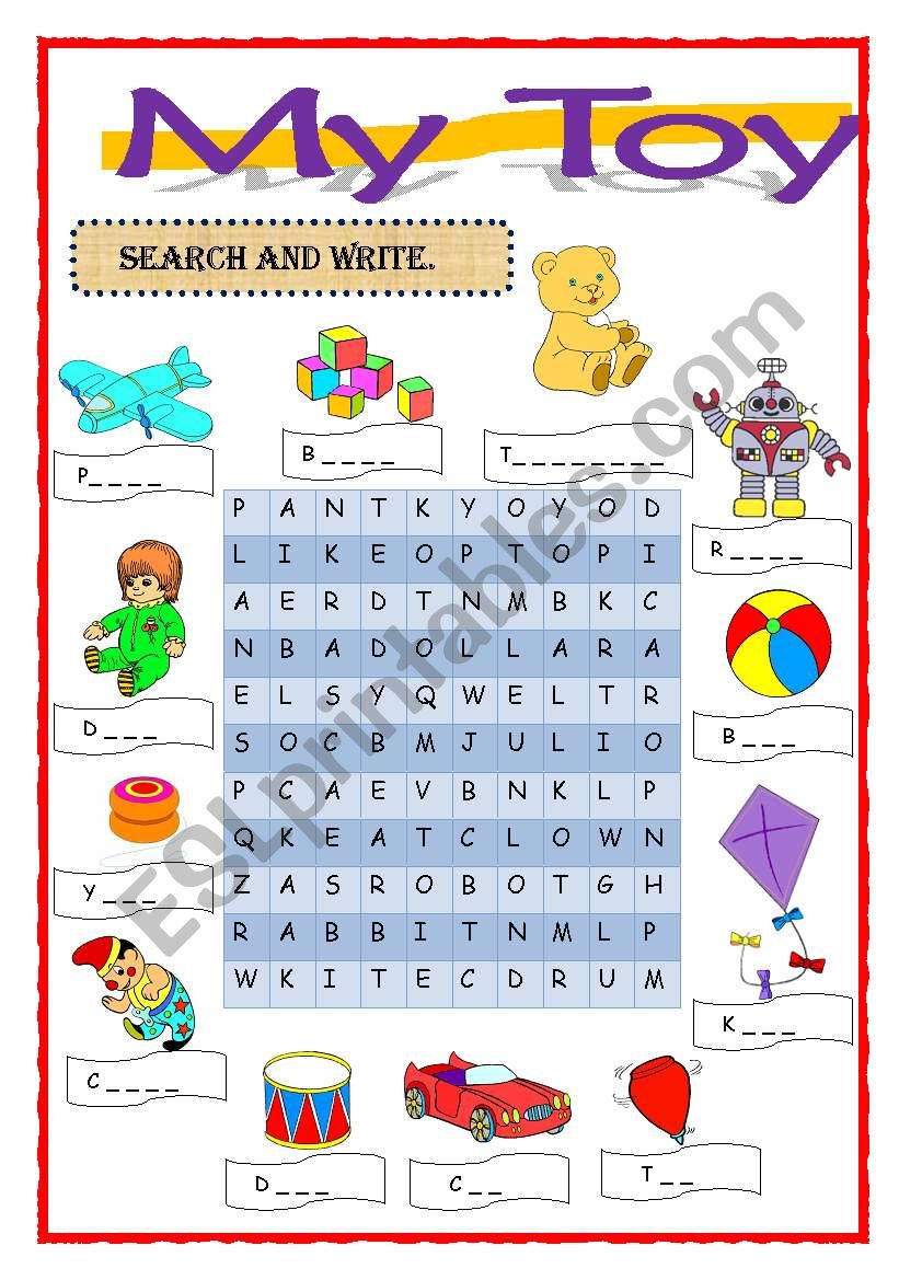 My toy worksheet