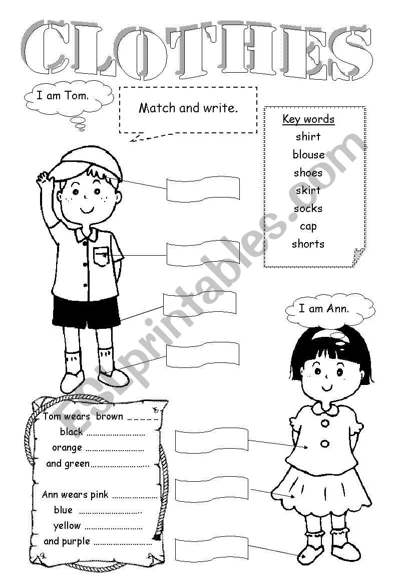 Clothes worksheet