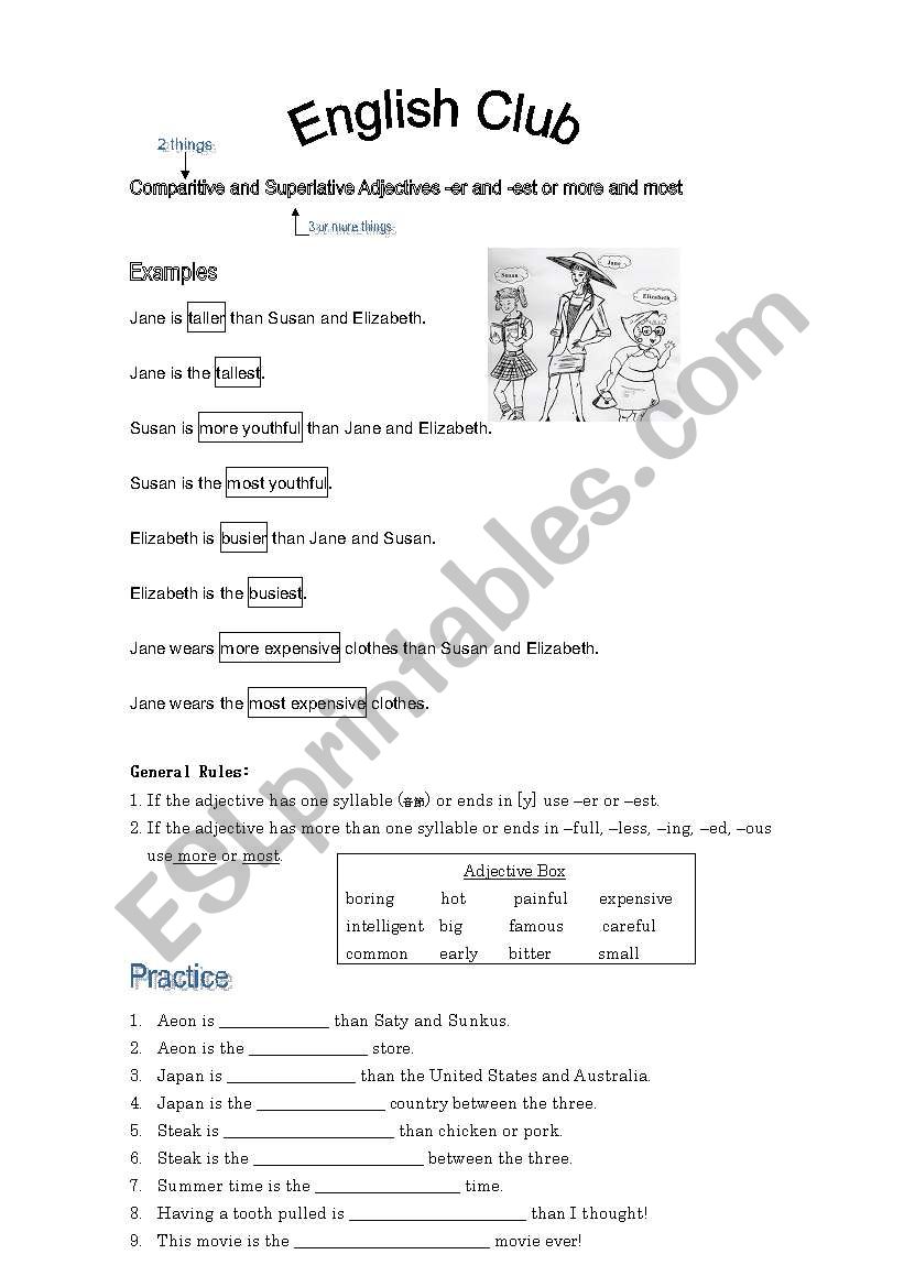 Comparative and Superlative Adjectives 3 WS