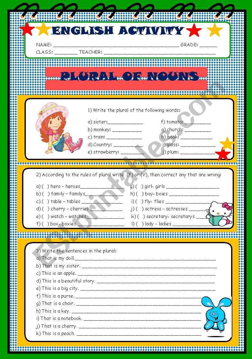 Plural worksheet