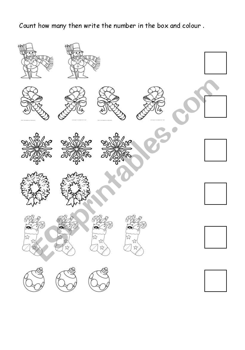 christmas count worksheet