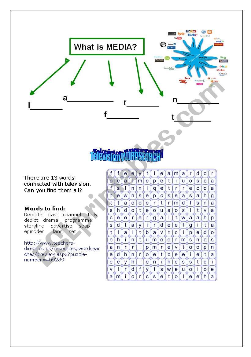 Media Introduction worksheet