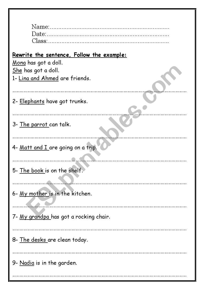 Revision worksheet