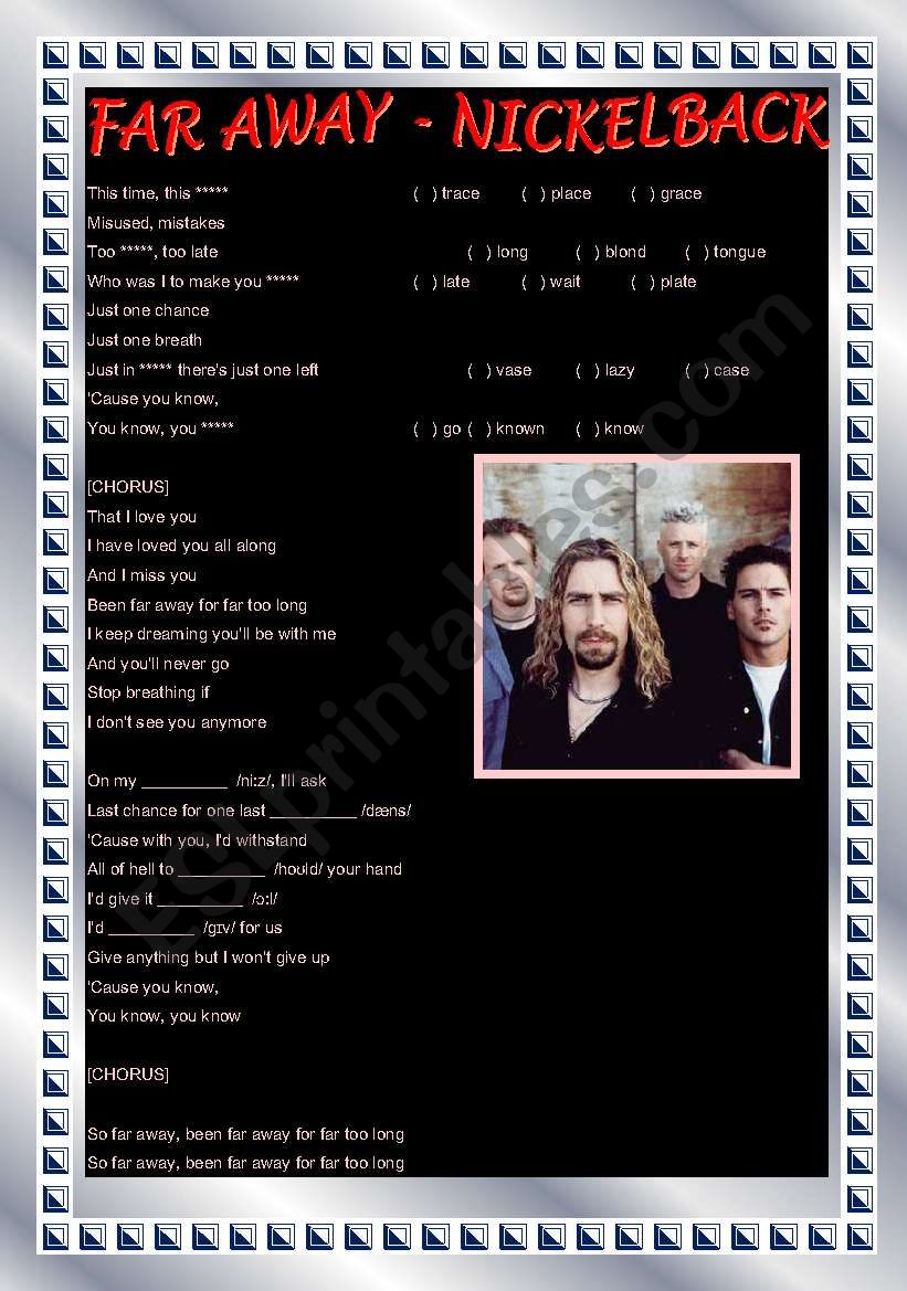 Song activity - Far Away - Nickelback