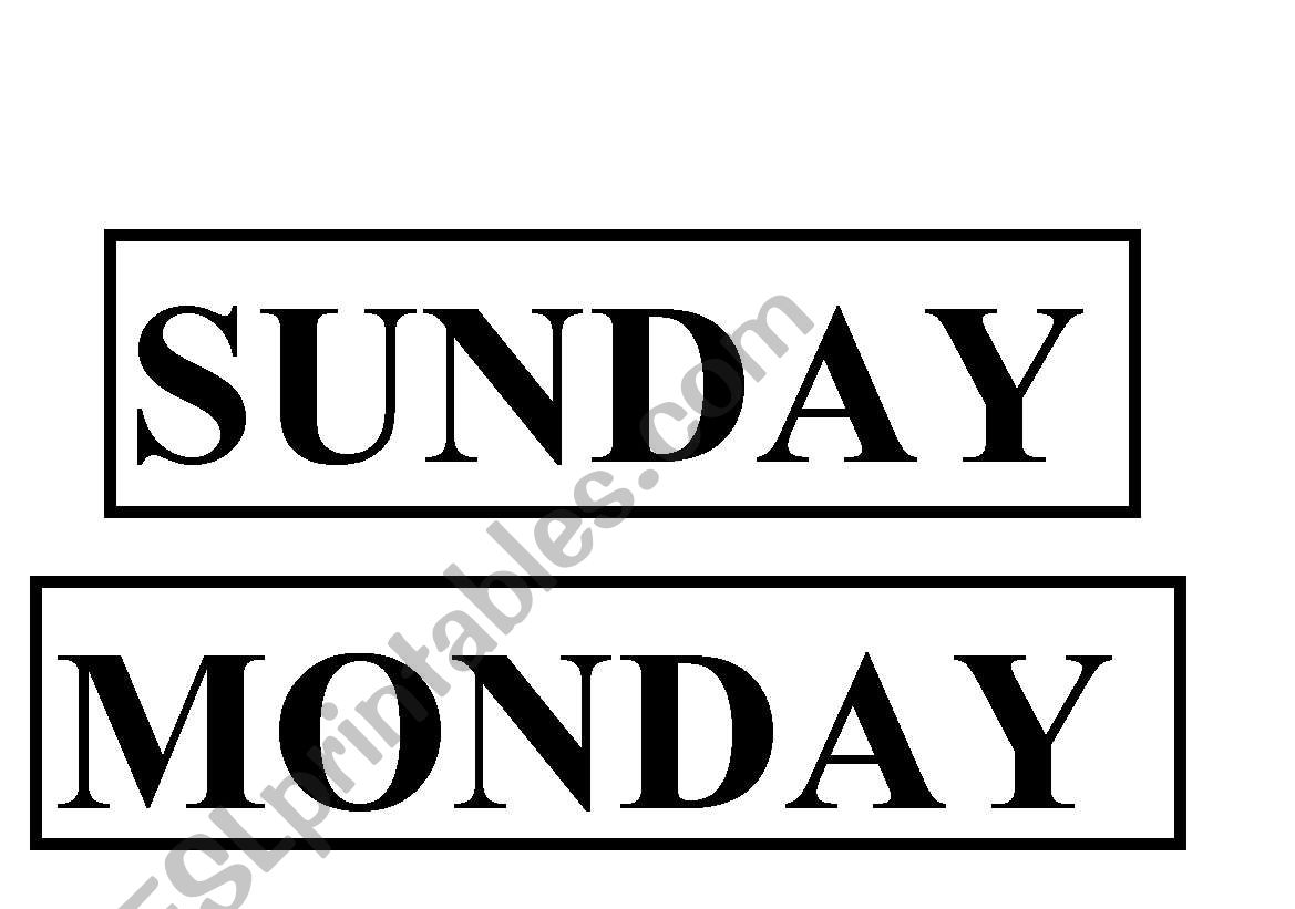 days of the week worksheet