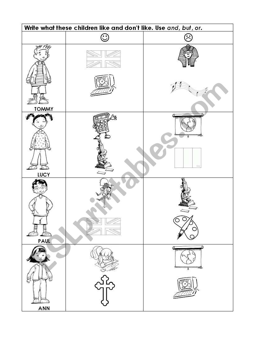 CHILDREN AND SCHOOL SUBJECTS worksheet