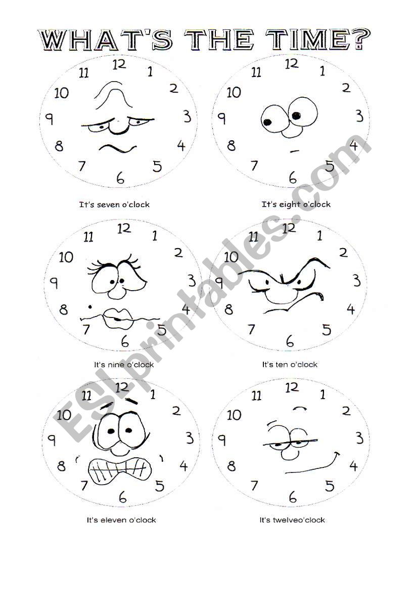 whatÂ´s the time? OÂ´clock worksheet