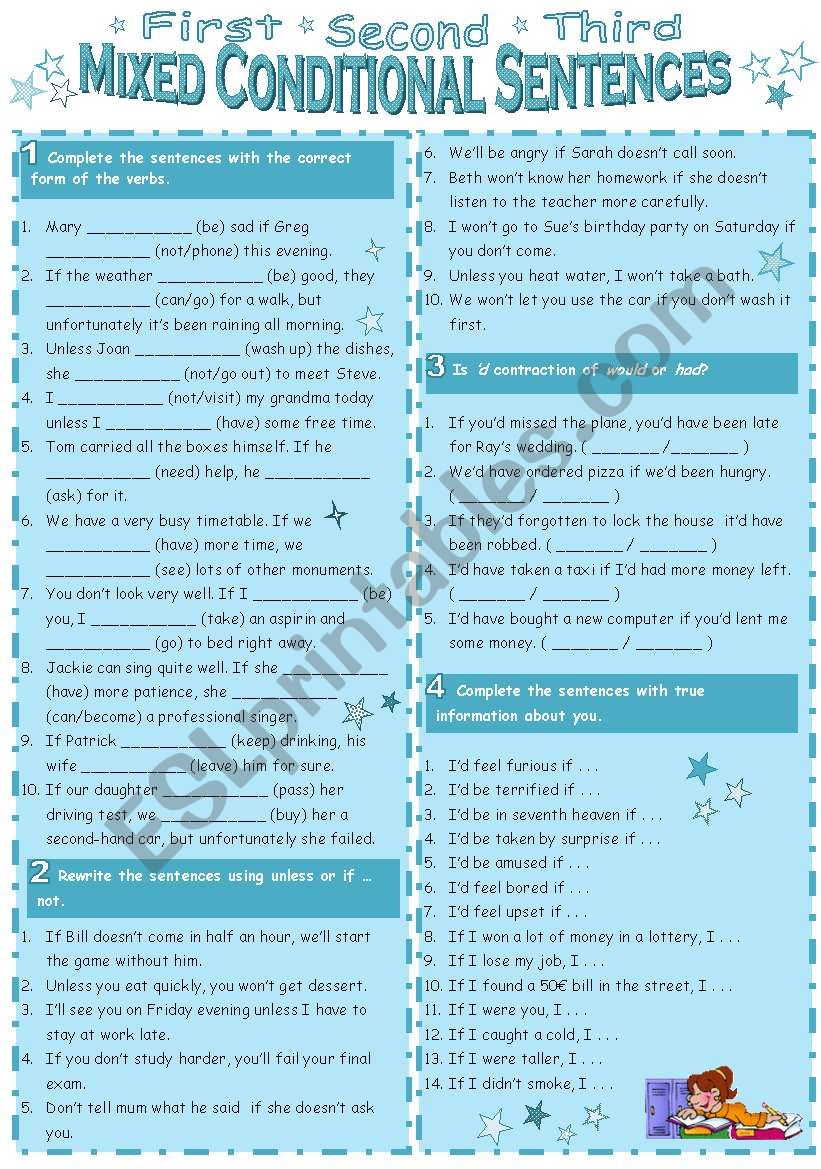 Mixed Conditional Sentences worksheet
