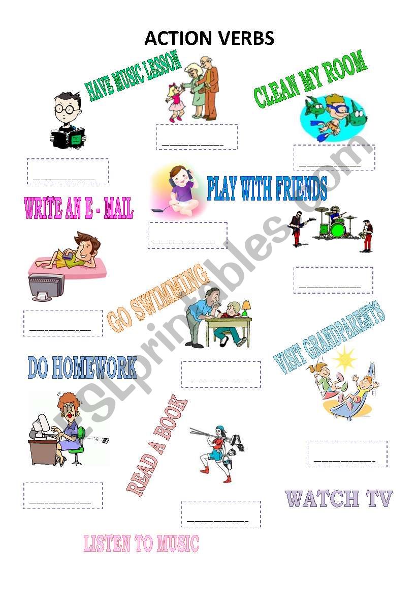 ACTION VERBS worksheet