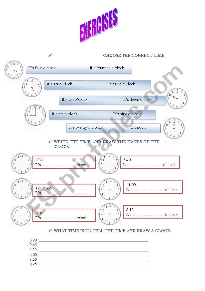 WHAT TIME IS IT? worksheet