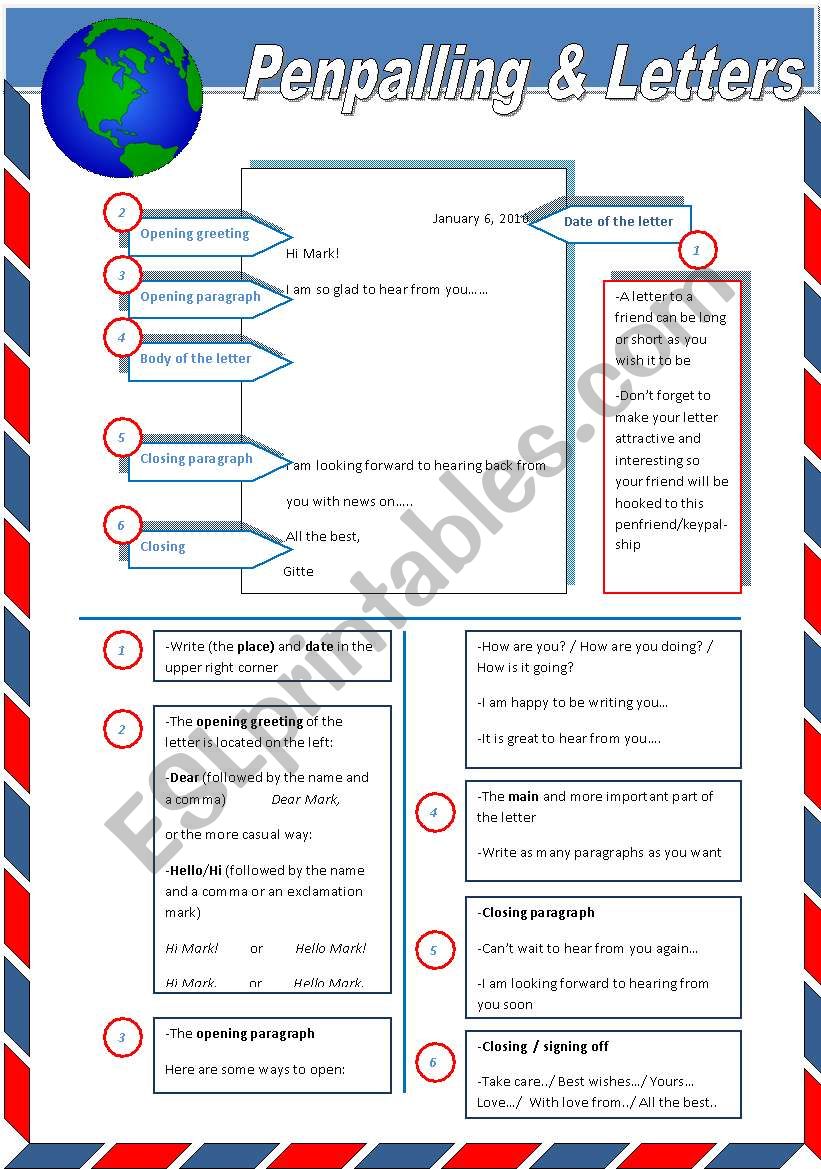 Penpalling & Letters worksheet