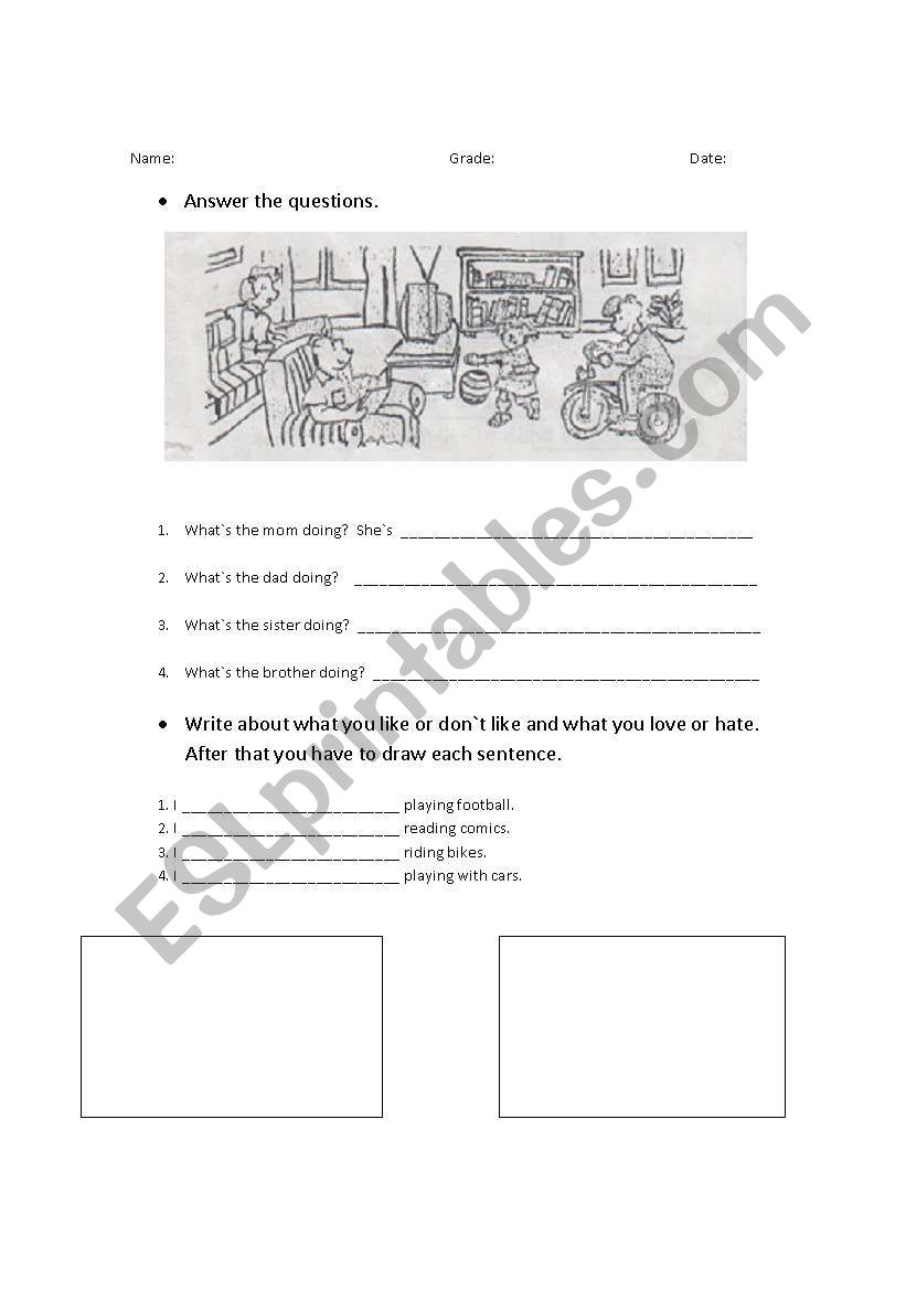 Actions worksheet