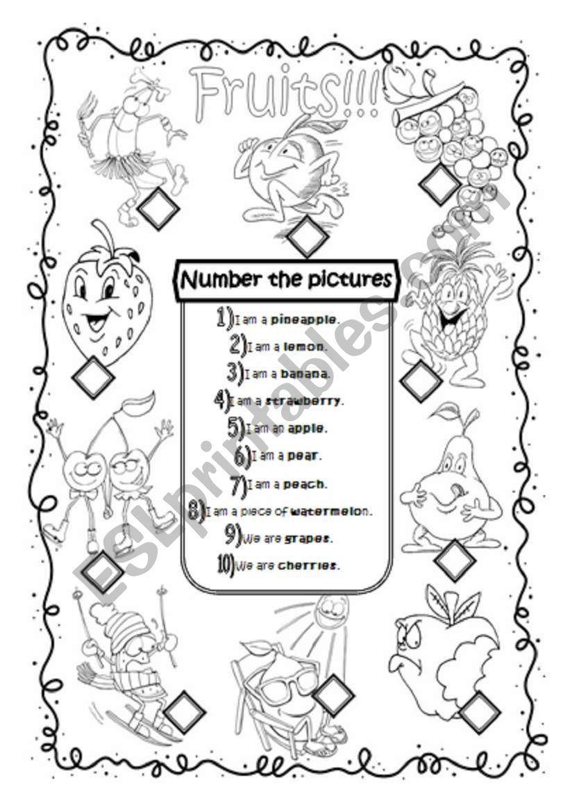 Fruits worksheet