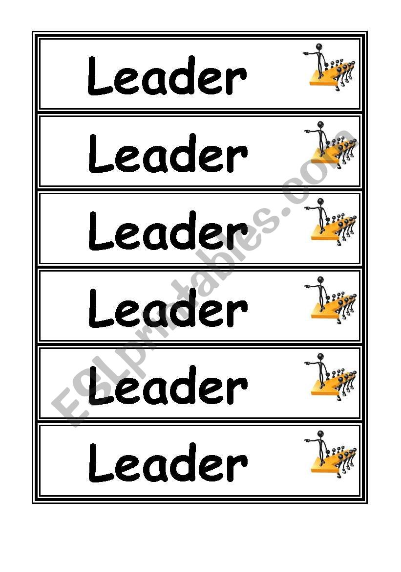 Grouping roles worksheet