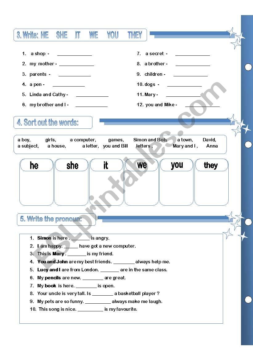 Personal Pronouns 2 / 2 worksheet