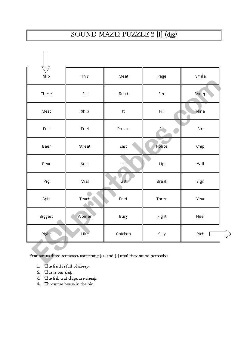 Sound Maze 2 worksheet