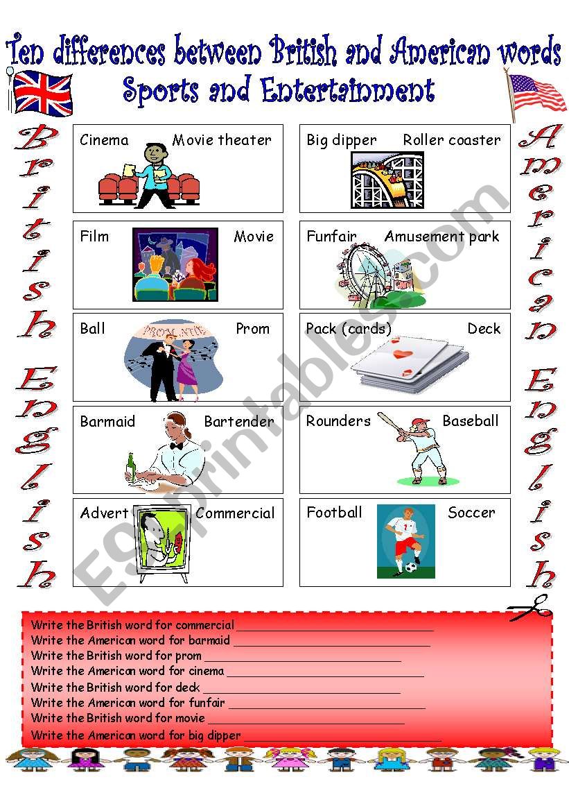 British English vs. American English (1)...Sports and Entertainment