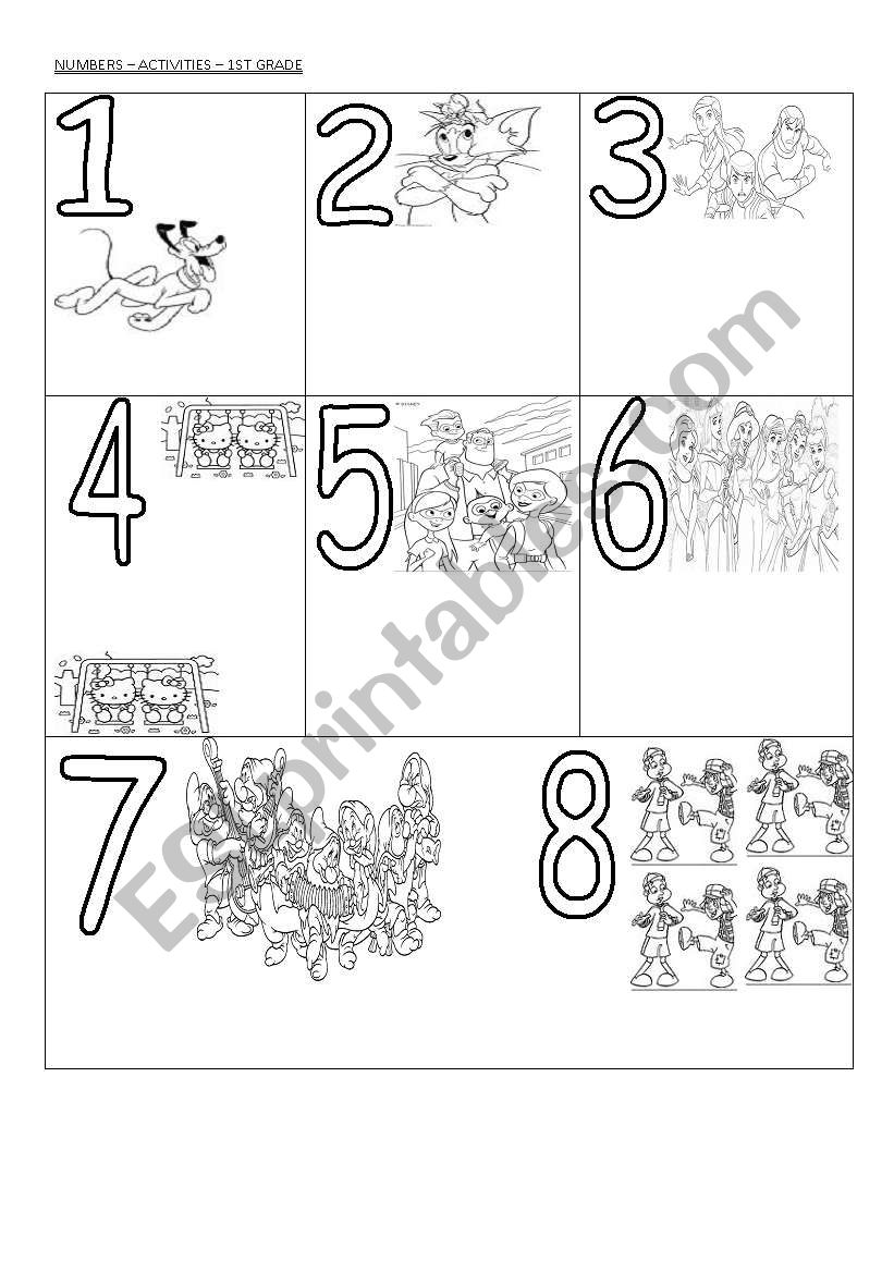 Numbers 1-10 worksheet