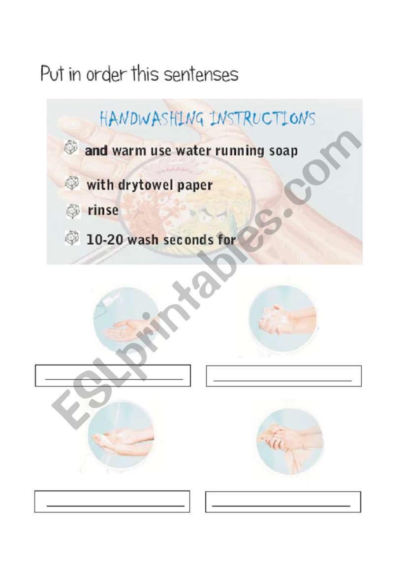 HOW CAN I WASH MY HANDS? worksheet