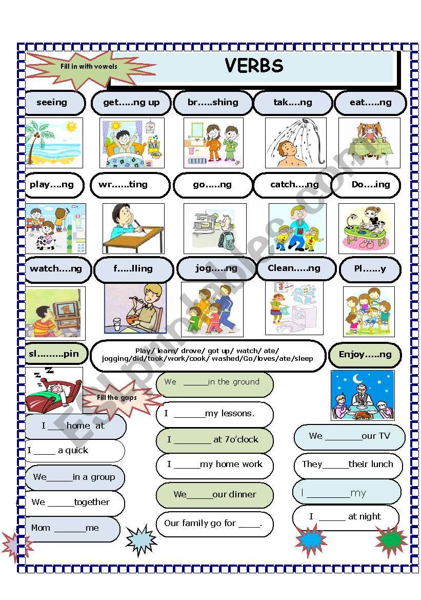 verbs worksheet