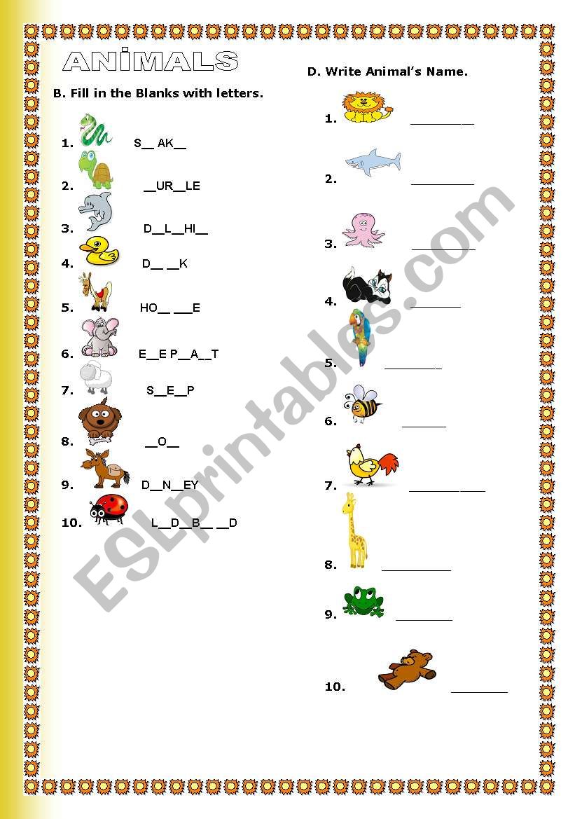 ANIMAL 2 worksheet