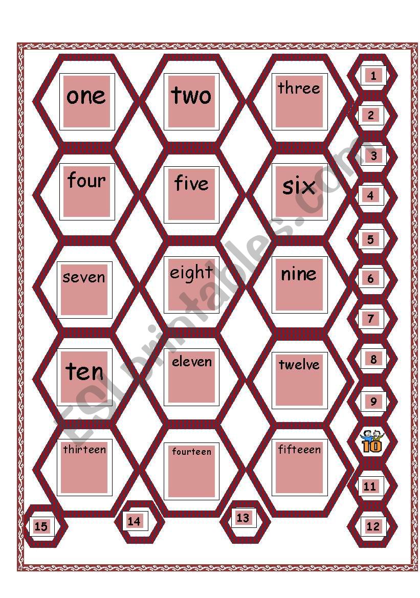 the number bingo from one to fifteen