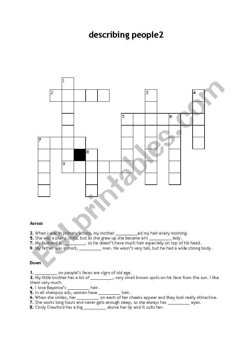 describing people 2 worksheet