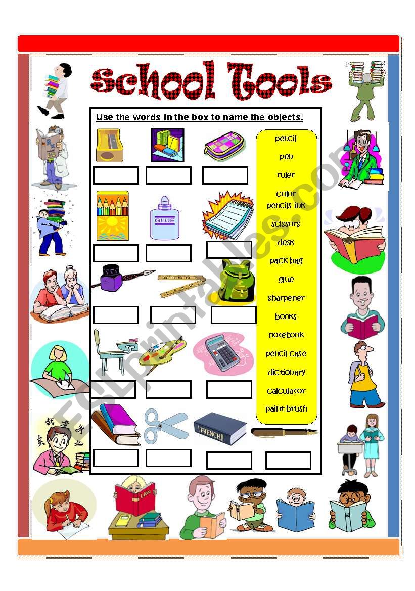 School Tools worksheet