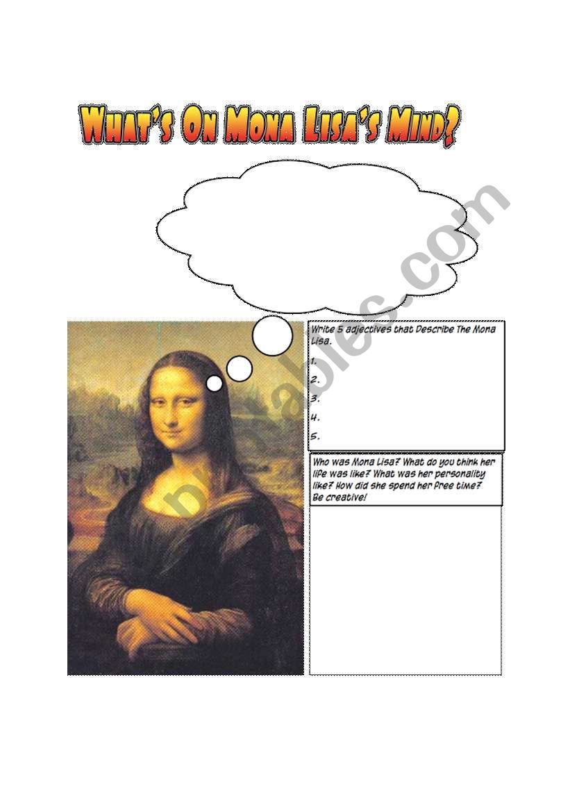 Describing Mona Lisa worksheet